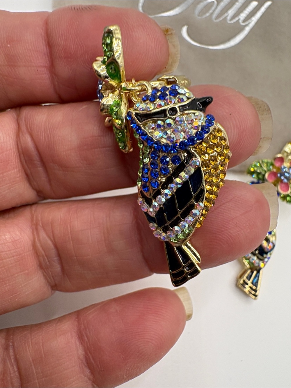 Kirk’s Folly Multicolor Crystal Bird Pendant Earrings